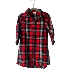 Faded Glory Kids Girl's Long blouse tunic size XS (4-5) Plaid